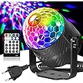Gobikey Boule disco, rotation à 360° contrôlée par la musique avec télécommande et câble de 2 mètres, 15 couleurs RGBP boule a facette Convient pour la Réunion familiale Enfants Fête d'anniversaire
