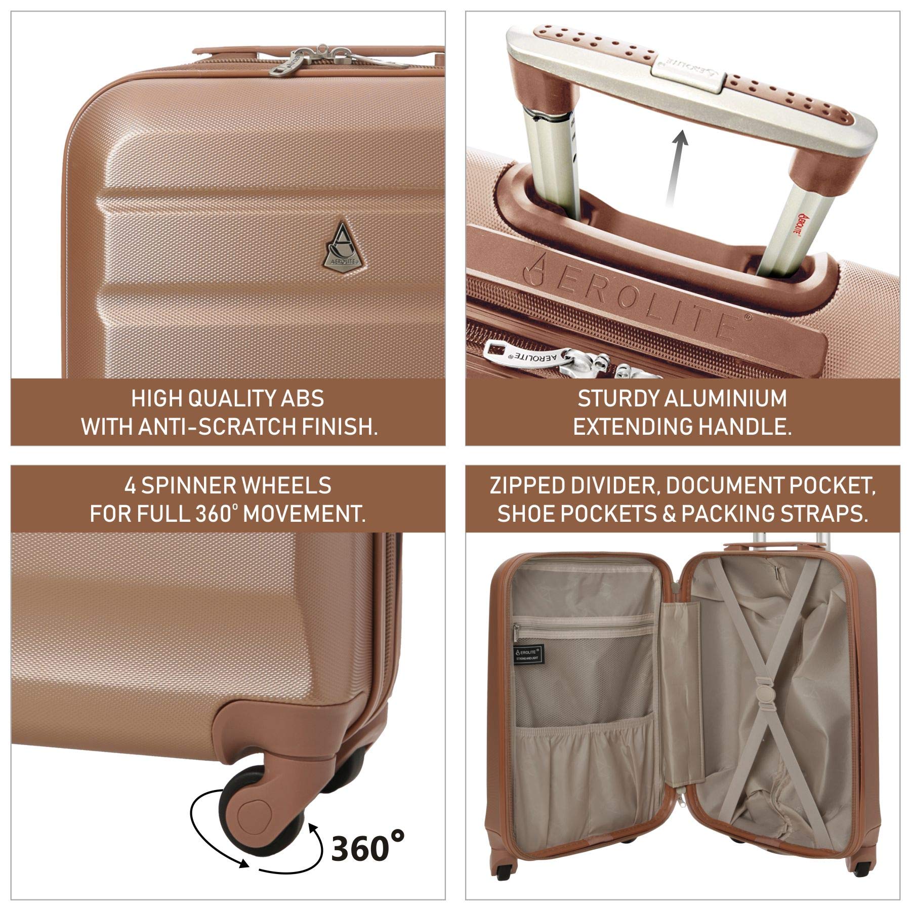 Aerolite Super Lightweight ABS Hard Shell Travel Carry On Cabin Hand