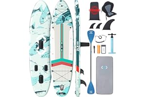 ZLX 350 CM Gonfiabile Stand Up Paddle Board Perfetto per tutti i livelli di abilità, adulti e giovani Ampio design stabile, copertura antiscivolo, pagaia regolabile, guinzaglio di sicurezza e borsa