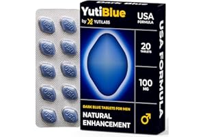YUTI LABS YutiLabs - 20 USA Blue Tablets for Men | Extra Strength Formula | Fast-Acting Power & Vitality Boost | High Stamina & Peak Performance | Stronger & Harder | American Ginseng Supplement | Made in UK