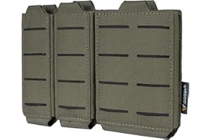 IDOGEAR Bolsa Magnética Táctica de 5,56 mm y Bolsas Dobles para Revistas de 9 mm Compatible con MOLLE de Liberación Rápida