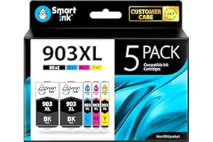 ‎SMART INK Smart Ink Kompatybilne Tusz Zamiennik do HP 903XL 903 XL (pięciopak) z Zaawansowaną Technologią Chipu do użytku z Officejet 6950 Officejet Pro 6960 6970