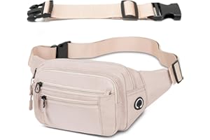 IHIGOGOFA Bauchtasche Gürteltasche Hüfttasche mit Einem 30 cm Verlängerten Gürtel Unisex Modern Umhängetaschen Handytasche für Outdoor Reise Wandern Hundetraining Damen und Herren (Hellkhaki)