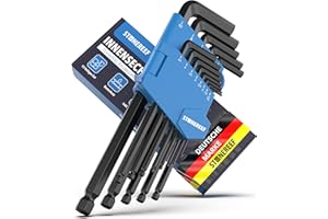 STONE REEF Set di chiavi a brugola a esagono incassato, 13 pezzi, con testa sferica, 1,27 – 10 mm, set di utensili a mano per artigiani