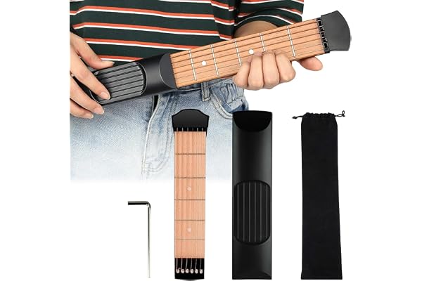 MINGZE Guitare de poche Entraîneur de Guitare Portable, Guitare Finger Training, Accords Practice Tool