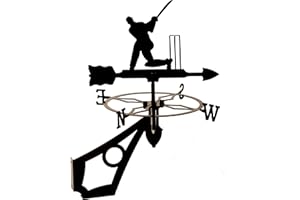 Dragon Laser Ltd., Cricket Batsman Decorative Weathervane, Cricketer, Bat and Ball, **WITH ANTI-RUST COATING**