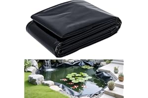 awagas 3 x 4 m Pond Liner Polyethylene Film Black Garden Pond Tarpaulin 0.2 mm Thickness PE Film Pond Liners Waterproof Pond Membrane for Gardening Pond Pool Fountain Greenhouse Polytunnel