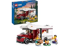 LEGO City Camper Van delle Vacanze d’Avventura - Veicolo Giocattolo da Costruire, Giochi per Bambini e Bambine da 6 Anni con 3 Minifigure e Accessori - Idee Regalo per Compleanni e Feste - 60454