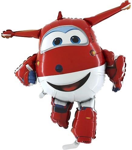 Super Wings Dizzy Folienballon – Rosa, 85 Cm, Mit Selbstversiegelungsventil