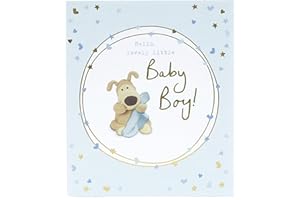 Boofle Baby Boy Congratulations Card - New Baby Card - Sweet Design,137mm x 159mm