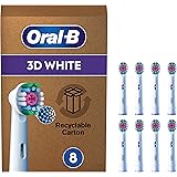 Oral-B 3D White Testine Spazzolino Elettrico, Confezione da 8 Testine di Ricambio, Sbiancanti, Con Esclusiva Coppetta Lucidan