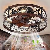 Plafondventilator met Lamp en Afstandsbediening Vintage Industrieel