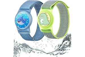 Dingfeiyu Airtag Pulsera niño, Funda Airtag Llavero Case Holder, Correa protección niños, localizador GPS Pulsera para niño Anti-arañazos