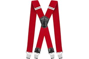 Decalen Bretelles Homme Larges Réglable Élastique Extra Fort 4 Clips en forme X