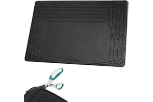 NYXI Rubber Car Boot Mat Liner (120cm X 80cm) Universal Non-Slip Deep-Dish Heavy-Duty Rubber for Cars SUV Truck and VAN, Waterproof, All Weather
