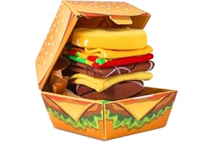 AGRIMONY Calzini Hamburger Uomo Donna Divertenti - Calze Fantasia Colorati Arte Lunghe Simpatici Strani Cibo Natale Calze