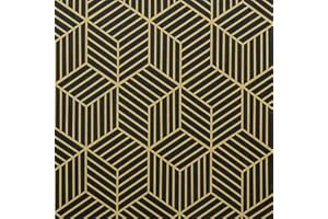 Timeet Or et Noir Géométrie Hexagone Peler and Coller Papier Peint Rayures Dorées Papier Peint De Luxe Noir Amovible Auto-Adhésif Rouleau De Film De Vinyle Chambre Magasin Décoration 40x500cm