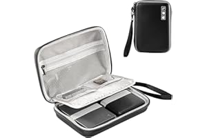ProCase Harteschale Hülle für Canvio Basics Western Digital WD Elements My Passport Seagate Portable Backup Plus Slim 1/2/3/4TB USB 2.5, Tragbare Externe Festplattenetui für 2 Festplatten -Schwarz