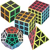 Coolzon Speed Cube Set of Pyraminx + Megaminx + 2x2 + 3x3 + 4x4 Magic Puzzle Cubes 5 Pack Magic Cube for Children Adult with