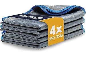 LICARGO® 4X Panni in Microfibra di Carbonio - Panni in Microfibra per Finestrini Trasparenti Senza Macchie e Aloni - Panno in Microfibra da 350GSM - 50x40cm