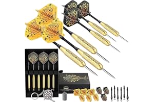 CC-Exquisite Jeu De Fléchettes À Pointe en Acier Professionnel - 6 Barils en Laiton De 20G avec 12 Vols Standard/Slim, 12 Tiges en Aluminium 35 / 48Mm, 12 Joints Toriques|