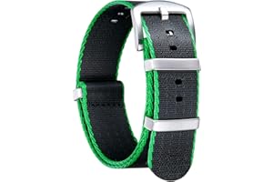 BINLUN Cinturini per Orologi in Nylon Ricambio Multicolore Balistico G10 Premium con Nero/Argento Fibbia in Acciaio Inossidabile per Uomo Donna 18mm 20mm 22mm 24mm (Nuova Versione)