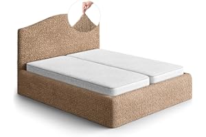 ‎PAULATO PAULATO Husse für Doppelbett über das Kopfteil und Grundgestell rüberziehen, Husse für Boxspringbetten 130-180cm Mikrofaser, bi-elastisches, kratzfestes und maschinenwaschbares Gewebe Made in Italy