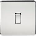 Knightsbridge SF2000PC Screwless 10 A 1-Gang 2 Way Switch, Polished Chrome