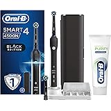 Oral-B Spazzolino Elettrico Ricaricabile Smart 4 4500 CrossAction, Nero, 3 Modalità Di Spazzolamento, 2 Testine, Custodia Da 