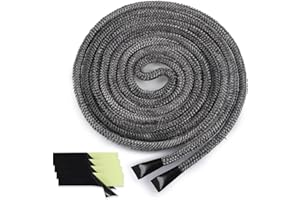 Wrymish Guarnizione Camino, Corda Antincendio, Guarnizione Stufa a Legna per Sportello Stufa Pellet Termocamino Forno Caldaia（ Lunga 2,5 m e Diametro 6mm）