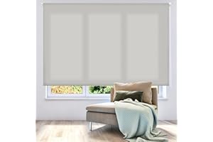 ECOMMERC3 | Estor Enrollable Translúcido Liso 170x175 Ancho x Alto - Estor Enrollable Medida Tela 167x170 - Estor Fácil Instalación a Pared o Techo - Estor Gris Plata