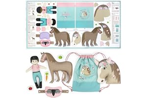 kullaloo KINDERLEICHT - Cut & Sew Stoff als Panel auf Popeline/Baumwolle zum selber Nähen (Horse Love)