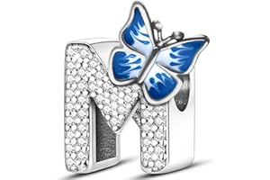 XWN Colgante letras A-Z para pulsera, plata 925, compatible con Pandora y pulseras/collares europeos, para mujeres/niñas X240.