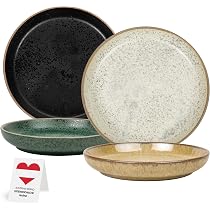 Urban Lifestyle Set Piatti Dessert In Gres – 4 Pezzi Da 15 Cm, Colori Misti, Smalto Reattivo, Microonde E Lavastoviglie