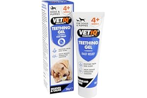 VETIQ Fast Pain Relief Teething Gel With Applicator, Relieves Irritation & Helps Reduce Unwanted Chewing For Dogs & Puppies 4+ Week, 50 g (Pack of 1)
