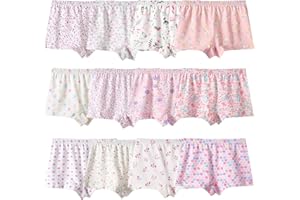 Anntry Enfants 12 Pièces Doux Culotte Confortable sous-vêtements Petites Filles Assorties Coton Culotte De Boyshort 2-12 Ans