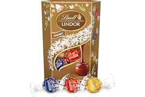 Lindt - Cornet LINDOR - Assortiment de Chocolats au Lait, Noirs et Blancs, Idéal pour Pâques, 200g