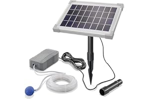 esotec Solar Teichbelüfter 5/130 Professional, 130l/h Sauerstoffpumpe, Teichpumpe, Luftpumpe für Gartenteich, Teichzubehör, Belüftungspumpe, Solarpumpe, 101842