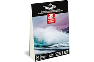 NUCASSO Watercolour Paper Pad A3 x 30 Sheets – Natural White 300 GSM Student Grade, Cold-Pressed, Glue Bound Water Colour Sketchbook for Wet, Dry & Mixed Media