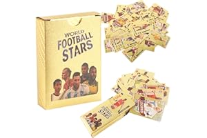 ZoneYan Karty piłkarskie UEFA Champions League piłka nożna, karta kolekcjonerska, karty piłkarskie Liga Mistrzów, karty Premier League Football Cards, Soccer Star Collection (łącznie 55 kart) (złote)