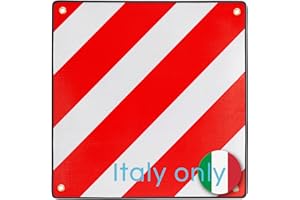 ‎PLANGER PLANGER® - Warntafel Italien (50 x 50 cm) - Reflektierendes Warnschild rot weiß für Heckträger u Fahrradträger