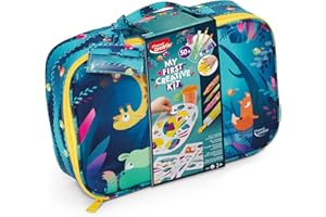 Maped Creativ Jungle Fever, Kit Creativo para Niños con Más de 50 Piezas, Incluye Lápices Rotuladores Tizas Jumbo Pinturas de Dedo Plastilina Pegatinas y Más, A partir de 2 Años