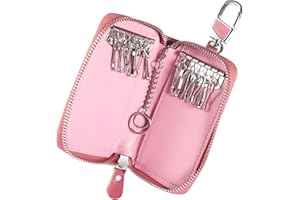 Foonii Estuches de llave, una Llave de Moto o Coche y unas Pequenas Llavero de Piel con Cremallera Organizador de Llaves Portallaves de Piel, Unisex bebé