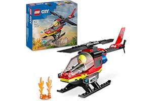 LEGO City Strażacki helikopter ratunkowy, Zabawka do Zbudowania dla 5-latka, Chłopca i Dziewczynki, z Minifigurką Pilota-Strażaka, Mały Zestaw dla Fana Pojazdów, Prezent dla Przedszkolaka, 60411
