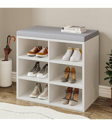 Kesper Meuble à chaussures avec coussin d'assise, matériau : panneau de fibres, dimensions : l 51,5 x H 48 x L 29,5 cm, couleur : marron foncé 15912 Kesper Meuble à chaussures avec coussin d'assise, matériau : panneau de fibres, dimensions : l 51,5 x H 48 x L 29,5 cm, couleur : marron foncé 15912
