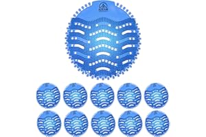 AZEAM Urinalsieb 10 Stück mit Duft Urinaleinlage Einsatz 30 Tage Frischewirkung Pissoirsieb Spritzschutz Lufterfrischer Jedes Pissoir und Urinal Einmalhandschuhe WC Urinal-Einleger Matte(Blau/Meeresfrische)