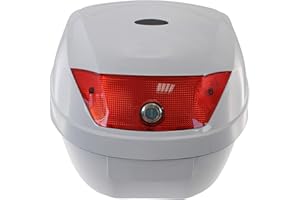 SATKIT YM-0820 Mallette Universelle pour Moto, Scooter, 28 L, pour 1 Casque, Porte-Casque Blanc