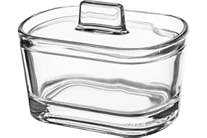 Kadax Sugar Can, ciotola di zucchero in vetro, barattolo di spezie con coperchio ergonomico, contenitore di vetro trasparente per zucchero, (ovale)