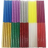 Raintwo 100x7mm Heißklebesticks Mehrfarbig Heißklebestifte für Heißklebepistole Packung mit 50 Stück
