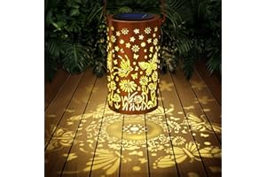 HOTUT Butterfly Solar Lantern Hanging Lights, Metal Solar Powered Waterproof LED Garden Lights, Birthday Gifts for Women, Perfect Butterfly Gifts for Women Mum Grandma, Solar Lanterns Outdoor Garden